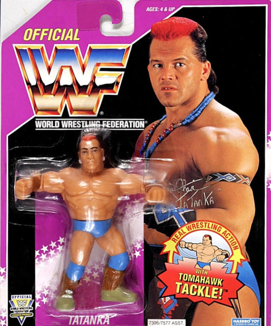 WWF Hasbro 9 Tatanka with Tomahawk Tackle!