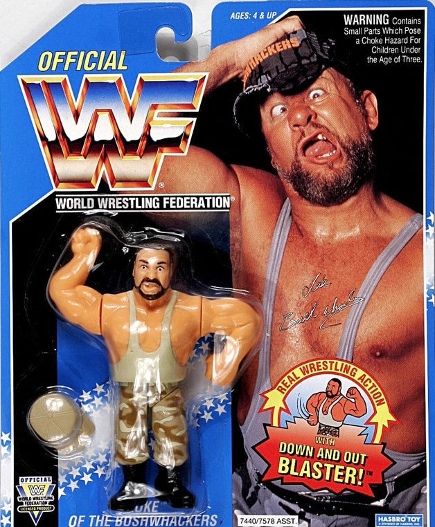 WWF Hasbro 10 Luke of the Bushwhackers with Down and Out Blaster!