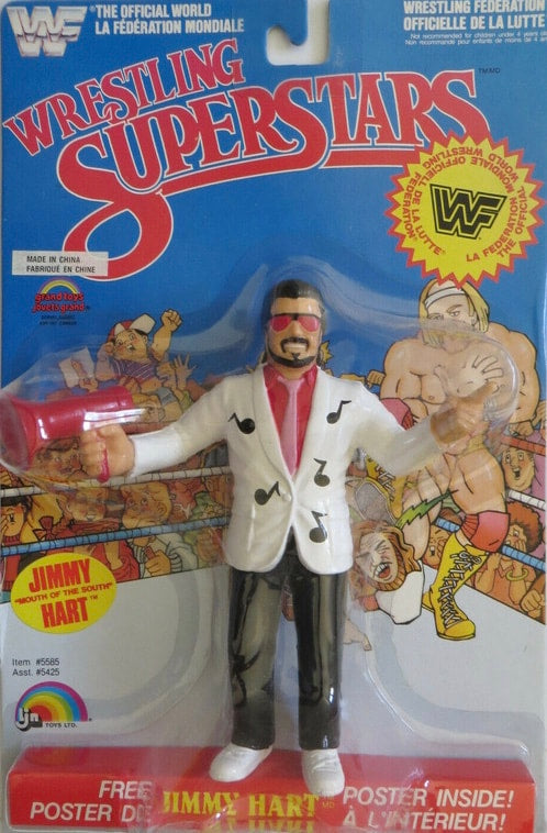 WWF LJN Wrestling Superstars 3 Jimmy "The Mouth of the South" Hart [Without Hearts on Megaphone] Action & Toy Figures PWcatalog