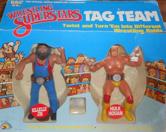 WWF LJN Wrestling Superstars Tag Teams Hillbilly Jim & Hulk Hogan