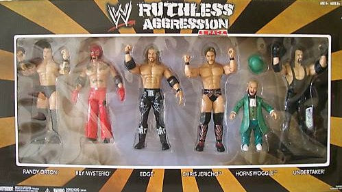 WWE Jakks Pacific Ruthless Aggression 6-Pack [With Randy Orton, Rey Mysterio, Edge, Chris Jericho, Hornswoggle & Undertaker]