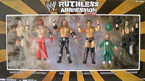WWE Jakks Pacific Ruthless Aggression 6-Pack [With Randy Orton, Rey Mysterio, Edge, Chris Jericho, Hornswoggle & Undertaker] Action & Toy Figures PWcatalog