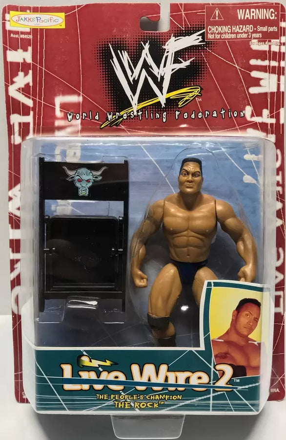 1999 WWF Jakks Pacific Live Wire Series 2 The Rock [Exclusive] Action & Toy Figures PWcatalog