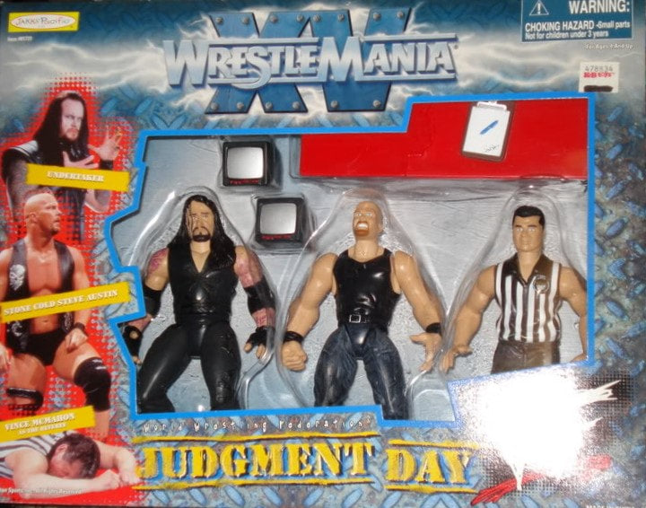 1999 WWF Jakks Pacific WrestleMania XV Judgment Day Box Set: Undertaker, Stone Cold Steve Austin & Vince McMahon [Exclusive] Action & Toy Figures PWcatalog