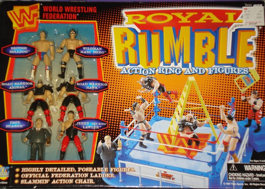 1997 WWF Jakks Pacific Mini Slammin' Action Royal Rumble Action Ring & Figures