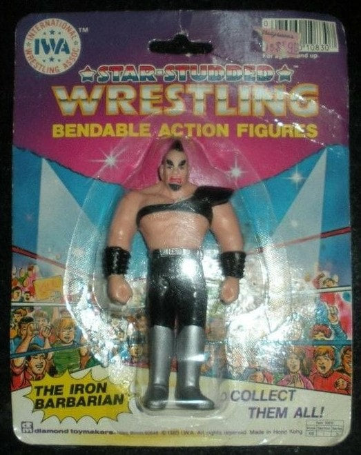 IWA Star-Studded Wrestling Bendable Action Figures Singles The Iron Barbarian