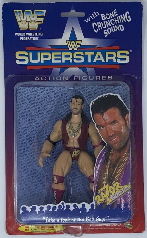 1996 WWF Jakks Pacific Superstars Series 1 Razor Ramon [Butterfly Card] Action & Toy Figures PWcatalog