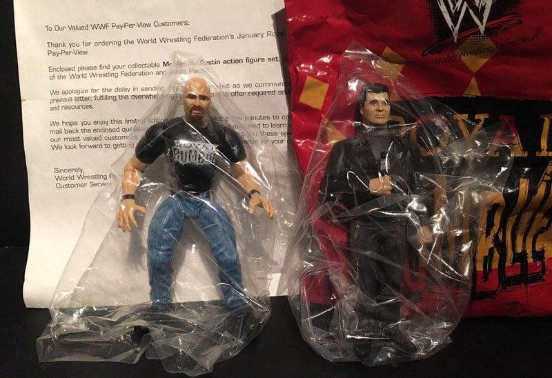 1999 WWF Jakks Pacific Stone Cold Steve Austin & Vince McMahon Royal Rumble Mailaway