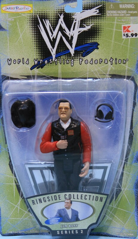 1998 WWF Jakks Pacific Ringside Collection Series 2 Jim Ross [With "War Zone" On Shirt]