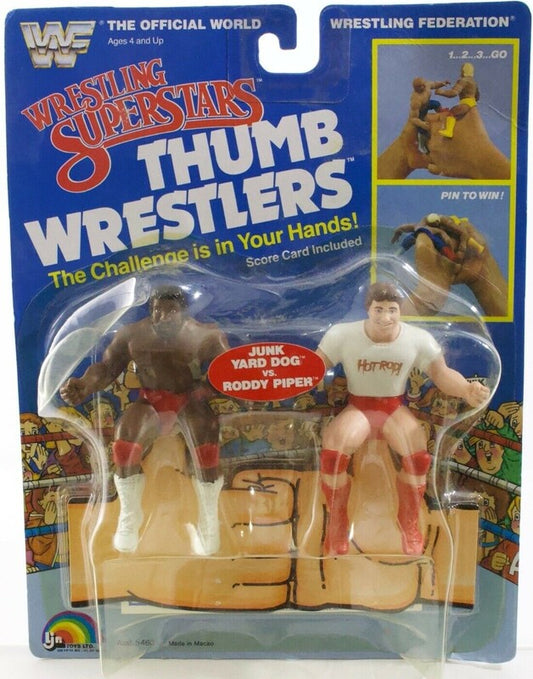 WWF LJN Wrestling Superstars Thumb Wrestlers Junk Yard Dog vs. Roddy Piper