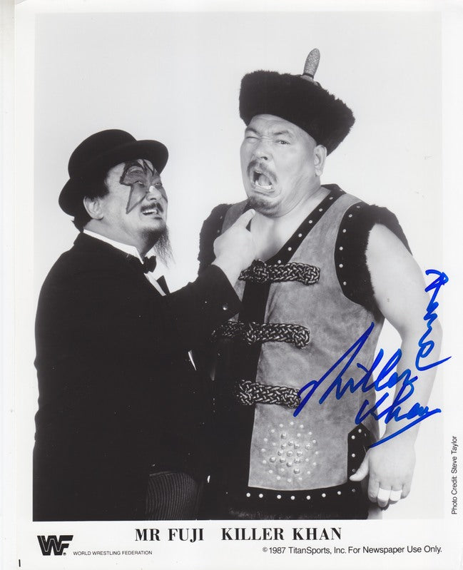 WWF-Promo-Photos1987-Killer-Khan-signed-Mr.-Fuji-