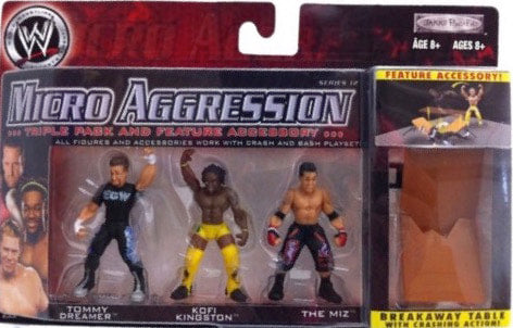 WWE Jakks Pacific Micro Aggression 12 Tommy Dreamer, Kofi Kingston & The Miz