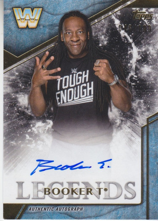 2017 Topps WWE Legends Booker T auto 2018 approx value:$15
