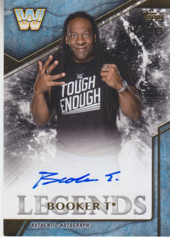 2017 Topps WWE Legends Booker T auto 2018 approx value:$15 PW Catalog