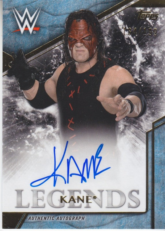 2017 Topps WWE Legends Kane auto 2018 approx value:$20 PW Catalog