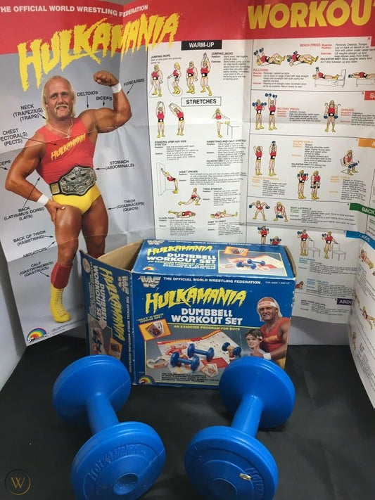 Hulk Hogan LJN Hulkamania dumbbell Workout Set