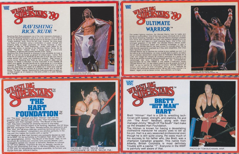 1984-89 LJN Wrestling Superstars Bio-Cards set (70)EX approx 2018 value:$500 (see my LJN page for pics of all the Bio Cards)