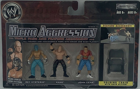 WWE Jakks Pacific Micro Aggression 13 Rey Mysterio, Kane & John Cena