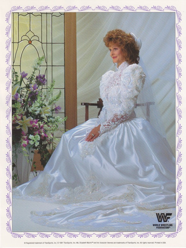 1991 Summerslam Match Made in Heaven: Macho Man Randy Savage Elizabeth Wedding Set of 4 color Approx set value: $100 PWcatalog