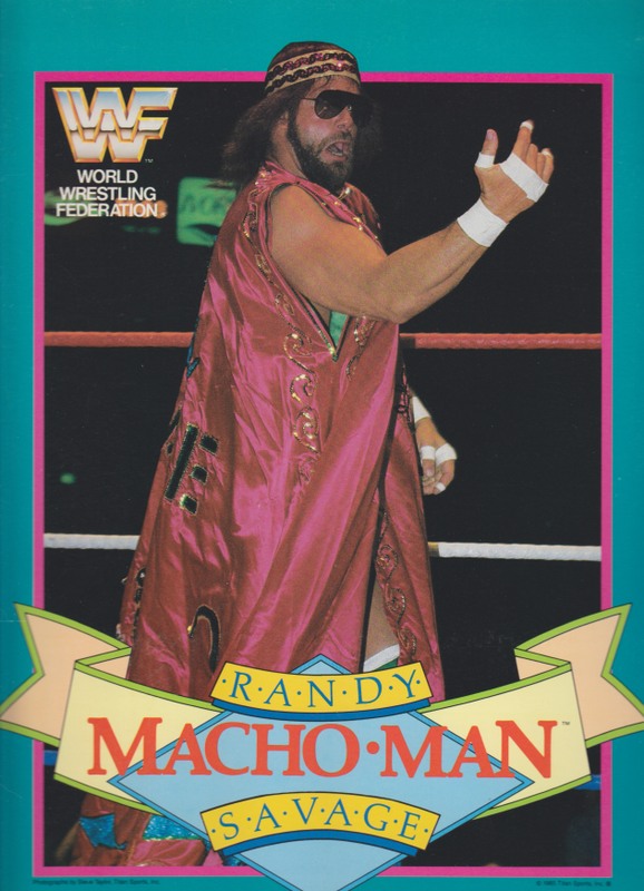 1985 WWF Macho Man Randy Savage school folder PW Catalog