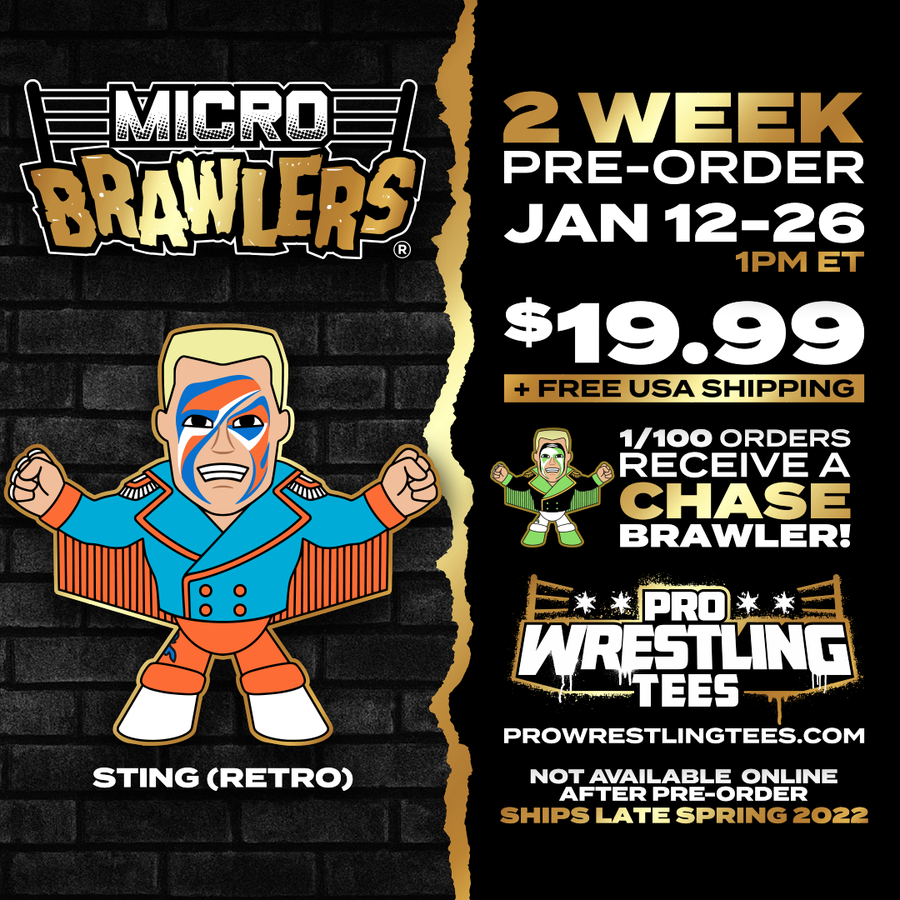 AEW Pro Wrestling Tees Micro Brawlers Limited Edition Sting [Retro] Action & Toy Figures PWcatalog