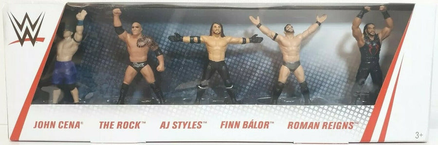 WWE Mattel Mini Figures [Unbranded] Multipack: John Cena, The Rock, AJ Styles, Finn Balor & Roman Reigns Action & Toy Figures PWcatalog