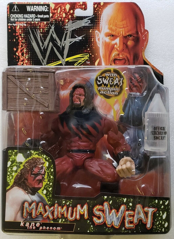 1999 WWF Jakks Pacific Maximum Sweat Series 1 Kane [Without Mask] Action & Toy Figures PWcatalog