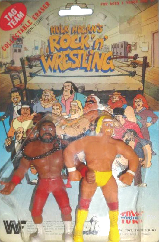 WWF Winston Toys Hulk Hogan's Rock 'N' Wrestling Collectable Erasers Tag Teams Junkyard Dog & Hulk Hogan Action & Toy Figures PWcatalog