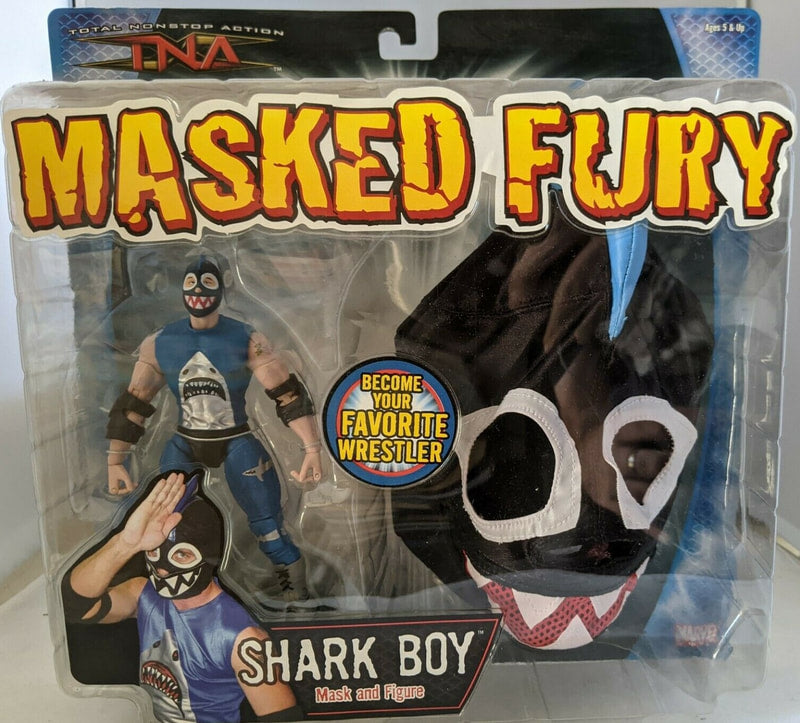 TNA/Impact Wrestling Marvel Toys Masked Fury Shark Boy Mask and Figure