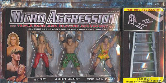 WWE Jakks Pacific Micro Aggression 2 Edge, John Cena & Rob Van Dam