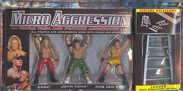 WWE Jakks Pacific Micro Aggression 2 Edge, John Cena & Rob Van Dam