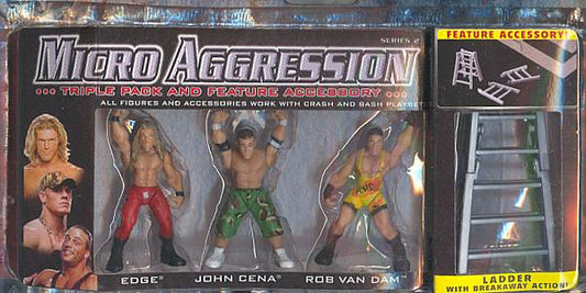 WWE Jakks Pacific Micro Aggression 2 Edge, John Cena & Rob Van Dam