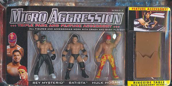 WWE Jakks Pacific Micro Aggression 2 Rey Mysterio, Batista & Hulk Hogan