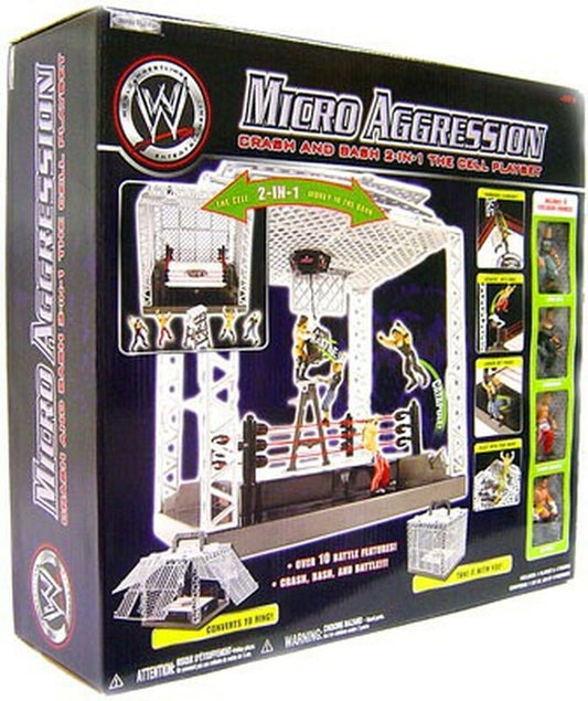 WWE Jakks Pacific Micro Aggression Crash and Bash 2-In-1 The Cell Playset