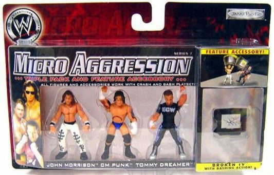 WWE Jakks Pacific Micro Aggression 7 John Morrison, CM Punk & Tommy Dreamer