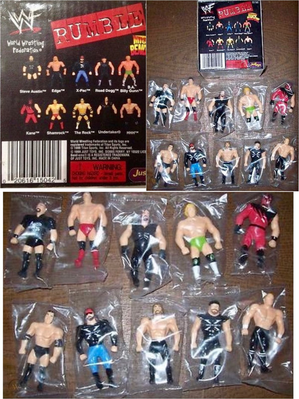 WWF Just Toys Micro Bend-Ems Multipack: Rumble 10-Pack: Steve Austin, Edge, X-Pac, Road Dogg, B.A. Billy Gunn, Kane, Shamrock, The Rock, Undertaker & HHH [Exclusive]