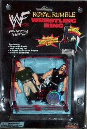 WWF Just Toys Micro Bend-Ems Royal Rumble Wrestling Ring The Interrogator & Undertaker
