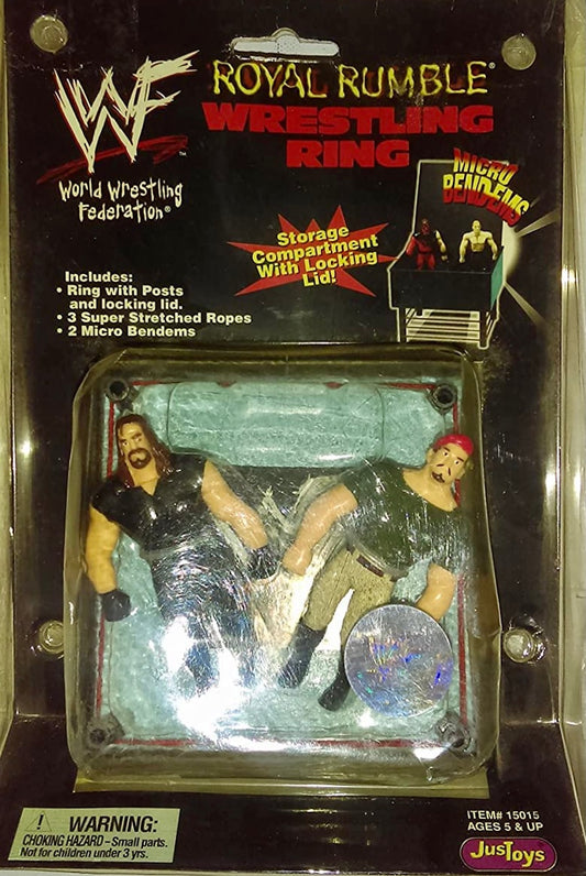 WWF Just Toys Micro Bend-Ems Royal Rumble Wrestling Ring Undertaker & The Interrogator
