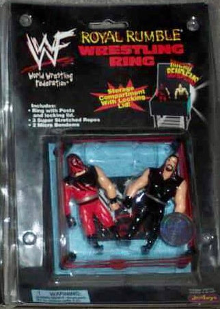 WWF Just Toys Micro Bend-Ems Royal Rumble Wrestling Ring Kane & Undertaker