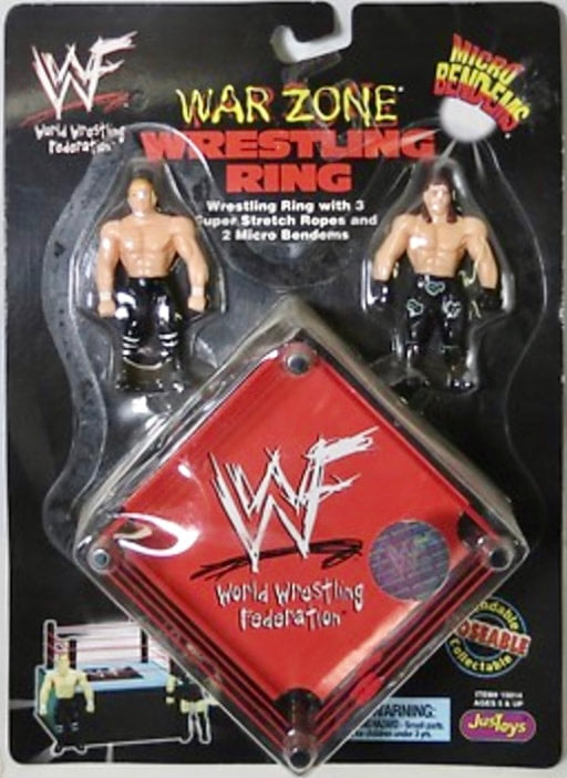 WWF Just Toys Micro Bend-Ems War Zone Wrestling Ring Hunter Hearst Helmsley & Shawn Michaels