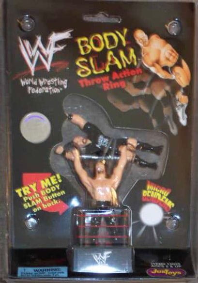 WWF Just Toys Micro Bend-Ems Body Slam Throw Action Ring Edge & Stone Cold Steve Austin