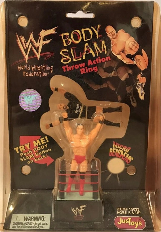 WWF Just Toys Micro Bend-Ems Body Slam Throw Action Ring Ken Shamrock & Stone Cold Steve Austin
