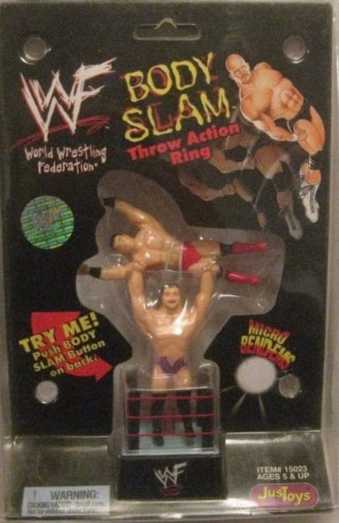 WWF Just Toys Micro Bend-Ems Body Slam Throw Action Ring Val Venis & Ken Shamrock