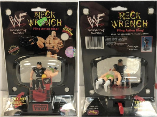 WWF Just Toys Micro Bend-Ems Neck Wrench Fling Action Ring Road Dogg Jesse James & Billy Gunn