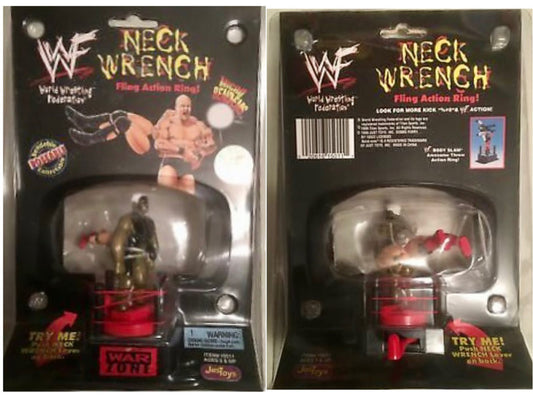 WWF Just Toys Micro Bend-Ems Neck Wrench Fling Action Ring Goldust & Ken Shamrock