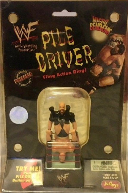 WWF Just Toys Micro Bend-Ems Pile Driver Fling Action Ring Stone Cold Steve Austin & The Rock
