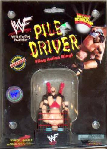 WWF Just Toys Micro Bend-Ems Pile Driver Fling Action Ring Stone Cold Steve Austin & Ken Shamrock