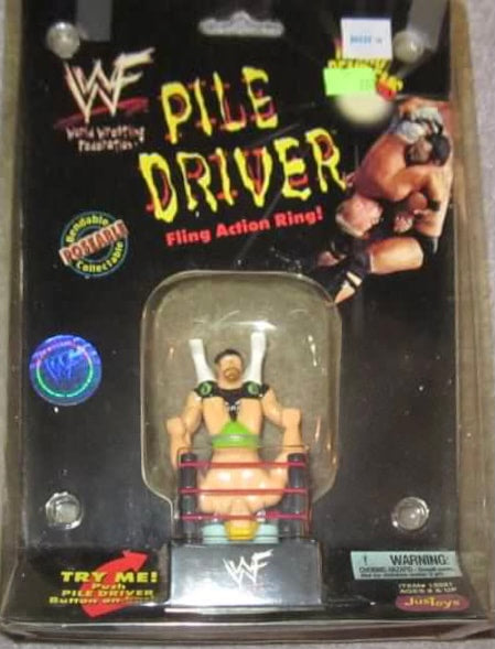 WWF Just Toys Micro Bend-Ems Pile Driver Fling Action Ring Road Dogg Jesse James & Billy Gunn