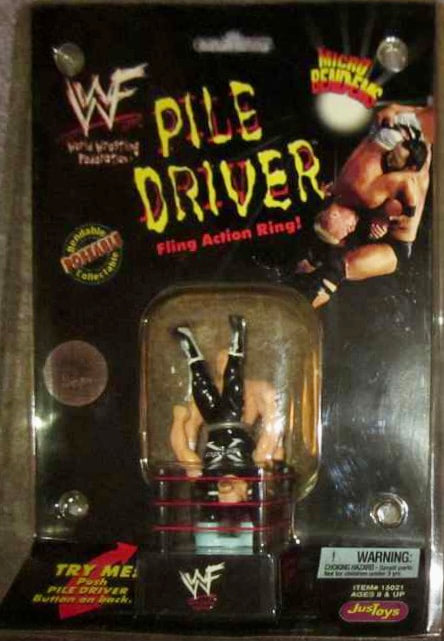 WWF Just Toys Micro Bend-Ems Pile Driver Fling Action Ring Hunter Hearst Helmsley & Road Dogg Jesse James