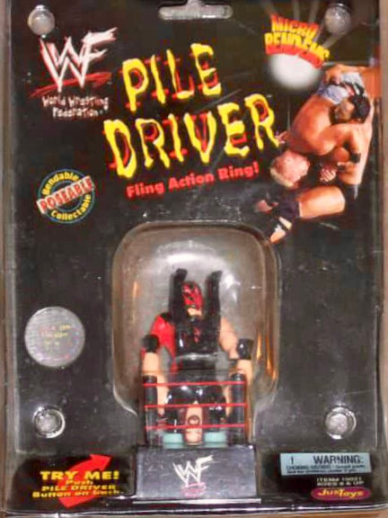 WWF Just Toys Micro Bend-Ems Pile Driver Fling Action Ring Kane & Undertaker